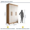 Ver imagem 7 de Guarda Roupa Casal 4 Portas 2 Gavetas 100% MDF Jandaia Off White/Cinamomo