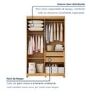 Ver imagem 4 de Guarda Roupa Casal 4 Portas 2 Gavetas 100% MDF Jandaia Off White/Cinamomo