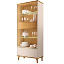 Ver imagem 7 de Kit Aparador Buffet Lizzano e Cristaleira com LED para Sala de Jantar Lúmen B01 Off White Cinamomo -