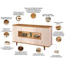 Ver imagem 4 de Kit Aparador Buffet Lizzano e Cristaleira com LED para Sala de Jantar Lúmen B01 Off White Cinamomo -