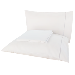 Jogo de Cama Queen 4p Lençol + Fronha 100% Algodão Percal Rubi:branco - 3