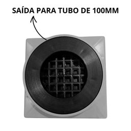 Ralo Inteligente 10x10 Modelo 2 em 1 Inox Invisível com Base Cinza + Caixa Sifonada 100mm - 5