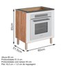 Balcao Forno Embutido Com Tampo Cooktop 80cm MDF Kali Carvalho Rust Branco Nicioli - 3