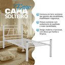 Ver imagem 3 de Cama de Solteiro em Ferro Reforçado com Colchão D23 Estrutura Metálica Resistente - Branco