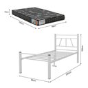 Ver imagem 4 de Cama de Solteiro em Ferro Reforçado com Colchão D23 Estrutura Metálica Resistente - Branco