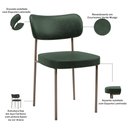 Ver imagem 7 de Kit 06 Cadeiras Estofadas para Sala de Jantar Melina Base Arena L02 Couríssimo Verde Musgo - Lyam