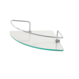 Porta Shampoo De Canto Cromado Grade Com Vidro P/ Banheiro - 1