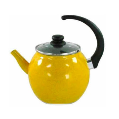 Chaleira Bola Amarelo Pigmentado Tampa de Vidro 2,6 Litros