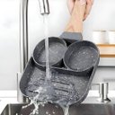 Ver imagem 5 de Frigideira de Alumínio Antiaderente Preta com 3 Divisórias Uso sem Óleo Versátil