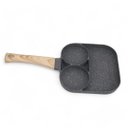 Ver imagem 2 de Frigideira de Alumínio Antiaderente Preta com 3 Divisórias Uso sem Óleo Versátil