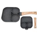 Ver imagem 3 de Frigideira de Alumínio Antiaderente Preta com 3 Divisórias Uso sem Óleo Versátil