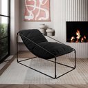 Ver imagem 1 de Espreguiçadeira Industrial Luxo Arpoador Com Almofada Preta - Preto