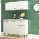 Ver imagem 1 de Kit Cozinha Compacta 2 Peças Balcão e Aéreo Raíssa 6 Portas Branco