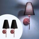 Ver imagem 1 de Kit 2 Arandelas de Parede Clássica com Interruptor e Cúpula Preto Ref 05 com Lâmpada Branco Frio