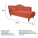 Ver imagem 5 de Diva Recamier Diana 160cm Lado Direito Suede - ADJ Decor - Terracota