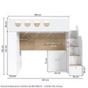 Ver imagem 5 de Cama Alta Office com Armários Baixos Star Maker Casatema MadeiraOriginals Branco/Itapoã