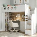 Ver imagem 1 de Cama Alta Office com Armários Baixos Star Maker Casatema MadeiraOriginals Branco/Itapoã
