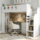Ver imagem 2 de Cama Alta Office com Armários Baixos Star Maker Casatema MadeiraOriginals Branco/Itapoã