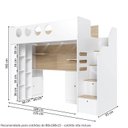 Ver imagem 4 de Cama Alta Office com Armários Baixos Star Maker Casatema MadeiraOriginals Branco/Itapoã