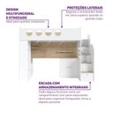 Ver imagem 7 de Cama Alta Office com Armários Baixos Star Maker Casatema MadeiraOriginals Branco/Itapoã