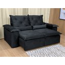 Ver imagem 1 de Sofá Retrátil Reclinável 2,50 M Preto 204 Athenas