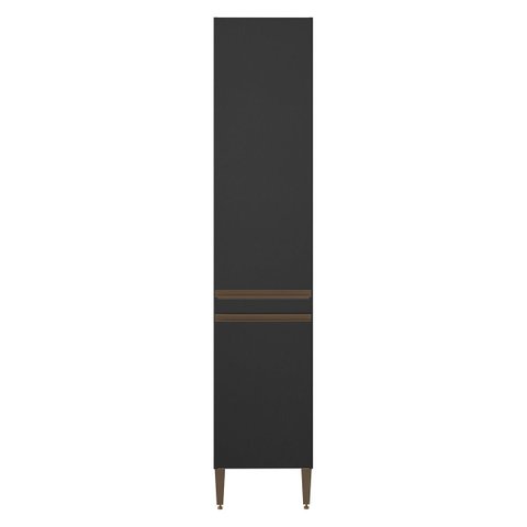 Armário Paneleiro para Cozinha com 2 Portas 40 x 202 cm Itália MDP Preto 0466 Prime