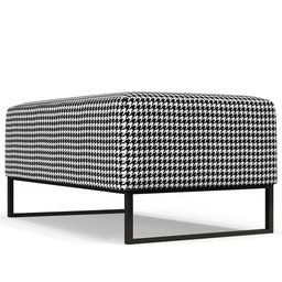 Kit 02 Puffs Decorativo Sala de Estar Cléo W01 Base Ferro 90 cm Suede Pied Poule - Lyam Decor - 7