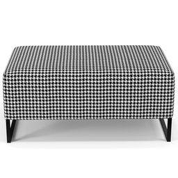 Kit 02 Puffs Decorativo Sala de Estar Cléo W01 Base Ferro 90 cm Suede Pied Poule - Lyam Decor - 6
