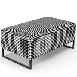 Kit 02 Puffs Decorativo Sala de Estar Cléo W01 Base Ferro 90 cm Suede Pied Poule - Lyam Decor - 3