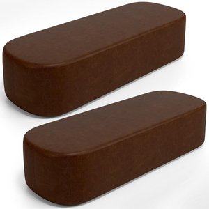 Kit 02 Puffs Decorativos Orgânicos para Living Quarto 160cm Doha W01 Couríssimo Marrom - Lyam