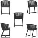 Ver imagem 5 de 8 Cadeiras de Jantar Área Noronha em Alumínio com Pintura Preta Corda Náutica Estofado 11 Trama Orig