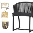 Ver imagem 4 de 8 Cadeiras de Jantar Área Noronha em Alumínio com Pintura Preta Corda Náutica Estofado 11 Trama Orig