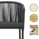 Ver imagem 3 de 8 Cadeiras de Jantar Área Noronha em Alumínio com Pintura Preta Corda Náutica Estofado 11 Trama Orig