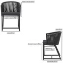 Ver imagem 2 de 8 Cadeiras de Jantar Área Noronha em Alumínio com Pintura Preta Corda Náutica Estofado 11 Trama Orig