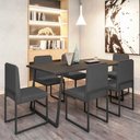 Ver imagem 2 de Conjunto Quatro Cadeiras Sala Jantar Barcelona Base Preta:cinza