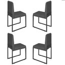 Ver imagem 1 de Conjunto Quatro Cadeiras Sala Jantar Barcelona Base Preta:cinza