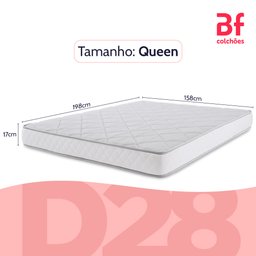 Colchão Queen Ortopédico de Espuma D28 a Vácuo 158x198cm Bf Colchões - 7