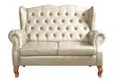 Ver imagem 2 de Conjunto Imperador Sofá Chesterfield Decoração Sala Recepção Estilo Vintage - Couríssimo Bege