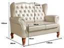 Ver imagem 4 de Conjunto Imperador Sofá Chesterfield Decoração Sala Recepção Estilo Vintage - Couríssimo Bege