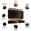 Ver imagem 4 de Painel Tv 55 Pol 180cm Bancada Suspensa Illuna H01 Off/castanho - Mpozenato