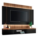 Ver imagem 1 de Painel Tv 55 Pol 180cm Bancada Suspensa Illuna H01 Off/castanho - Mpozenato