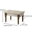 Ver imagem 2 de Puff, Banqueta, Recamier Captone Espanha Pés de Madeira 0,70 Cor Bege - Comprar Moveis em Casa