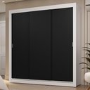 Ver imagem 1 de Guarda-roupa Casal 3 Portas de Correr Branco/preto Sublime Madesa Branco/preto