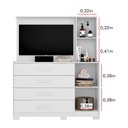 Ver imagem 4 de Cômoda Sapateira Com Painel Para TV 4 Gavetas Azaléia A02 Branco Fosco - Mpozenato