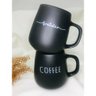 Duas Canecas Decorativas Bojuda Frases Coffee e Gratidao Preto - 5