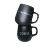 Duas Canecas Decorativas Bojuda Frases Coffee e Gratidao Preto - 1