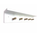 Ver imagem 1 de Cabideiro De Parede Prateleira 60x9x12cm Mdf 18mm Organizador De Bolsas Bonés Chapéu Arara