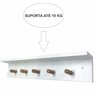 Cabideiro De Parede Prateleira 60x9x12cm Mdf 18mm Organizador De Bolsas Bonés Chapéu Arara - 2