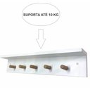 Ver imagem 2 de Cabideiro De Parede Prateleira 60x9x12cm Mdf 18mm Organizador De Bolsas Bonés Chapéu Arara