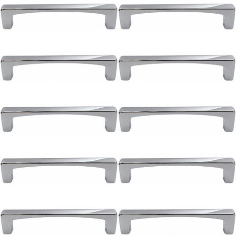 Kit 10 Puxadores Alça para Móveis 10cm Cromado Zamac Tupiza Torralba Porta Gaveta Cozinha Quarto